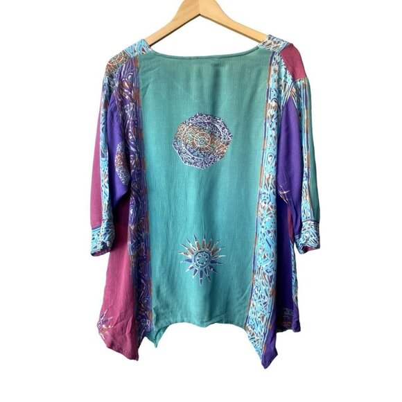 Soft Surroundings Top Small Art To Wear Fairy Asymmetrical Rainbow Colorful - Picture 6 of 10